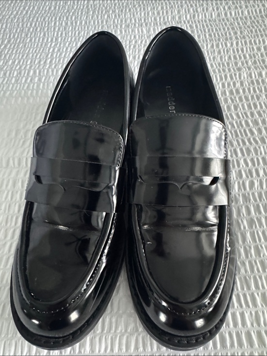 Madden Girl Shoes - Madden Girl Black Patent Slip-On Penny Loafers